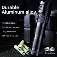 Linterna de Aleación de Aluminio de Alta Potencia con Zoom Láser, Alto Lumen, Largo Alcance, para Camping, Emergencias, Patrullaje Nocturno y Senderismo