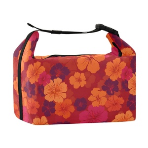 Bolsa de almuerzo con diseño tropical de hibisco y puesta de sol de Hawái, bolsa con aislamiento térmico para pícnic escolar al aire libre - Product Image 2