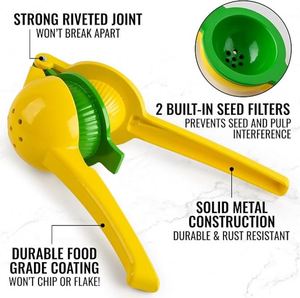 Presse-agrumes manuel 2-en-1 en alliage d'aluminium de qualité supérieure pour citrons et fruits – Ensemble d'accessoires de cuisine - Product Image 3