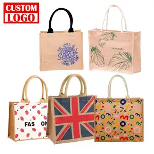 Eco Friendly And Reusable Jute Fabric For Bags Shopper Rice Bag Custom Printed Any Design