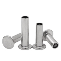 Rivet Semi-tubulaire à tête plate en acier inoxydable, bon prix, 3mm, 4mm, 6mm, 8mm, 18-8, DIN7338