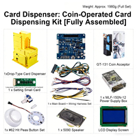 Distributeur de cartes surprise avec mécanisme de distribution de cartes, autocollants, cartes artistiques, machine d'arcade, collection pour enfants, accepteur de pièces, kit DIY