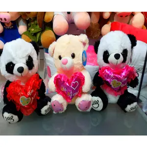 Carino morbido giorno di San Valentino con il cuore ti amo ragazza amico regalo peluche animali Panda farciti produttore personalizzato