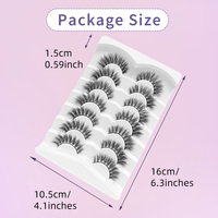 Curling C, Cils en Bande Volume Effet Maquillage Fox Eye, Longueur 10-15mm, Bande de 35mm, Faux Cils Complets, Boîte de 7 Paires, Vente en Gros