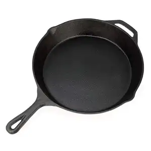 Kitchen Restaurant Home Use Cast Iron Fry Pan With Vegetable Oil Coating