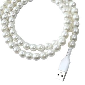 Nouveau fait à la main en gros acrylique perlé 1M USB double câble <span class=keywords><strong>de</strong></span> charge pour les cadeaux <span class=keywords><strong>de</strong></span> téléphone - Product Image 5