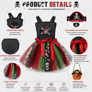Vestido de Tul de Princesa para Niñas, Disfraz de Año Nuevo con Diseño de Calavera, Traje de Cosplay para Niñas para Representaciones Escénicas y Bailes de Máscaras - Product Image 4