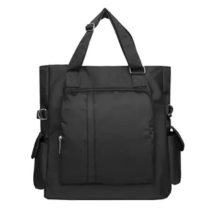 Sacola de lona Waterproof Nylon Multi Pocket Shoulder Bags Laptop Bolsa de trabalho Bolsa do professor e bolsas para mulheres e homens