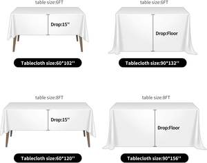 120 Round White <b>Tablecloth</b> for Wedding Banquet and Restaurant - Product Image 5