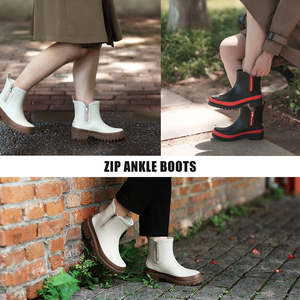 Factory Source <strong>Ankle</strong> Rubber <strong>Wellington</strong> <strong>Boots</strong> for Women Waterproof Breathable Lightweight Chelsea Rain <strong>Boots</strong> Zipper Wholesale - Product Image 2