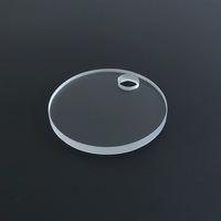 Plaque en silice fondue JGS2, haute température, pression, verre de visée rond en quartz fondu avec trou