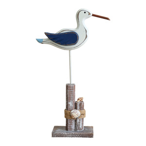 Juego de figuras de aves marinas de madera, decoración artesanal de estilo mediterráneo para sala de estar, adorno de escritorio, paquete de varias piezas - Product Image 4