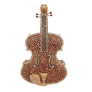 Bolso de Mano de Cristal con Forma de Violín para Mujer, con Gemas Brillantes, para Conciertos, Bailes y Fiestas - Product Image 1