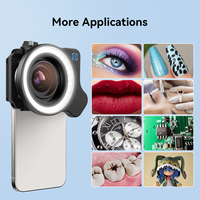Objectif de photographie pour téléphone portable pour la plupart des smartphones APEXEL Objectif macro universel professionnel HD 10-20X avec zoom et lumière d'appoint
