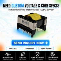 Convertisseur SMPS DC-DC ETD44 à densité de puissance élevée et faible perte de cœur, transformateur de puissance Flyback à noyau de ferrite, transformateur haute fréquence