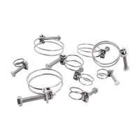 304 collier de serrage à double fil renforcé en acier inoxydable pince de tuyau doublée de caoutchouc robuste pour tuyaux hydrauliques à l'huile