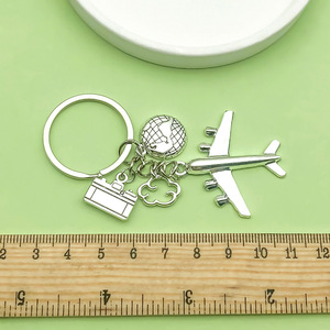 Porte-clés avion en alliage d'argent antique avec breloque caméra Terre, accessoire de bijouterie portable pour cadeaux créatifs DIY - Product Image 4