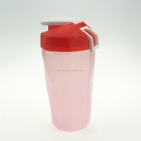 Diamant En Plastique SANS BPA shake protéiné mélangeur bouteille avec silicone d'agitation boule