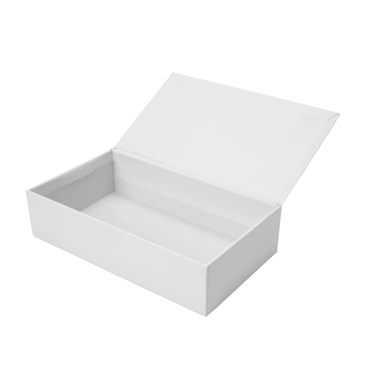 White Paperboard book Shaped Gift Box with Hinged Lid No Printing