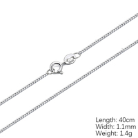 Solide 925 lien en argent sterling fait à la machine collier en gros plat gourmette chaîne pour femmes hommes