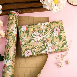 Mother's Day gift wrapping <b>paper</b> 17 inches colorful floral kraft <b>paper</b> with back cutlines customizable size logo <b>pattern</b> - Product Image 1