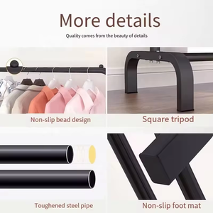새로운 디자인의 모던 럭셔리 이중 스테인리스 스틸 옷걸이 및 실내 다용도 디스플레이 랙 - Product Image 2