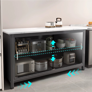 Armadio Portapiatti Rinforzato, Mobile Multiuso a Più Ripiani, Ampio <span class=keywords><strong>Spazio</strong></span> Adatto per Soggiorno e Cucina - Product Image 1