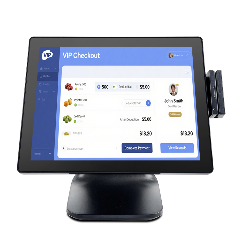 Factory Manufacturer 15-Inch Dual Screen POS System Card Reader Module Retail POS Terminal for Cash Register