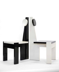 Sedia moderna arte erotica in nero lacca di sculpura per l'home Office sala da pranzo e bagno uso di vetro progettato sedia da pranzo - Product Image 2