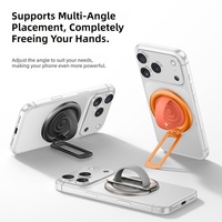 Support magnétique pour téléphone, anneau magnétique amovible, anneau magnétique pour téléphone en silicone imperméable pour coques iPhone et Android