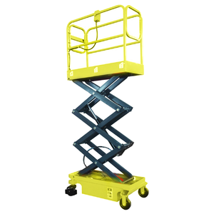 Platform Kerja Scissor Lift Elektrik 4.4m dengan Kaki Lipat Bahan Komposit Meja 1150x700mm Kapasitas 300kg - Product Image 6