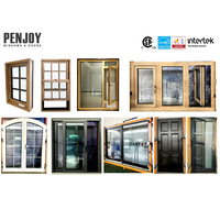 Porte coulissante de patio PENJOY en bois recouvert d'aluminium, style européen moderne, double vitrage trempé, isolation thermique, pour entrée d'hôtel