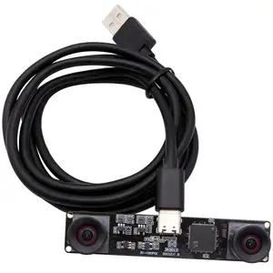 ELP 1080P kamera sinkron USB lensa ganda, modul kamera Stereo 3D 4MP 3840X1080P 60fps untuk pemeriksaan dalam, pengenalan wajah