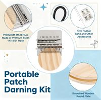 Kit de réparation de tricot à 14 crochets PatchMaker, métier à tisser portable pour débutants, kit de réparation de trous sur chaussettes et vêtements