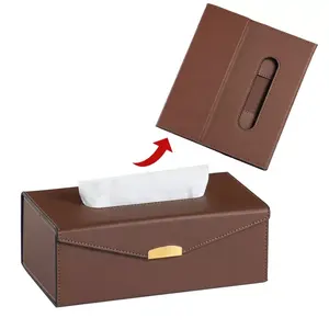 Tissue Box Cover Opvouwbare Servet Houder Moderne Pu Leer Voor Woonkamer Keuken Desktop Tissue Dozen