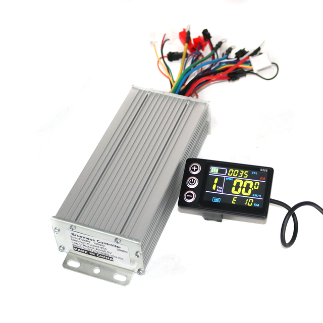 GREENTIME 15 Mosfet 48V 60V 1500W 45A Brushless DC Motor Controller Ebike Controller +S866 Display One Set