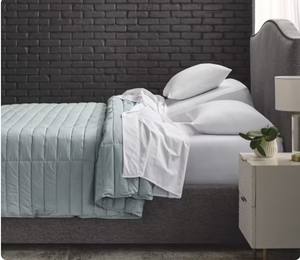 Ensemble de literie de <span class=keywords><strong>couette</strong></span> thermorégulatrice organique 100% respirante de refroidissement de couleur unie de luxe écologique - Product Image 3