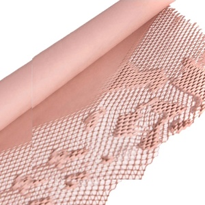 Recyclable Biodegradable Customized Size Cushion Packaging Kraft Wrap Roll <strong>Pink</strong> Honeycomb <strong>Wrapping</strong> <strong>Paper</strong> for Flowers - Product Image 1