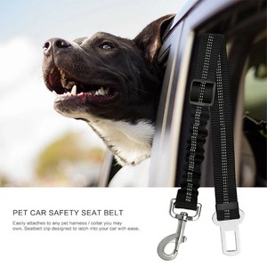 Anti-Choc Multifonctionnel Nylon Réfléchissant Réglable Bungee Laisse Élastique <span class=keywords><strong>Chien</strong></span> <span class=keywords><strong>Voiture</strong></span> Véhicule Ceinture de Sécurité Clip Noir avec Ceinture de Sécurité - Product Image 4