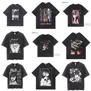 Camiseta de Manga Corta para Hombre, Estilo Retro Desgastado, con Estampado de Dibujos Animados Japoneses de Hip Hop, Transpirable, 100% Algodón, <span class=keywords><strong>Tomie</strong></span> <span class=keywords><strong>Junji</strong></span> <span class=keywords><strong>Ito</strong></span> - Product Image 2