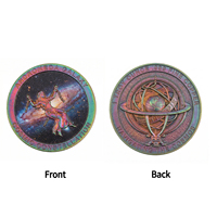Moneda Conmemorativa de 1 oz de Cobre Fino .999, 40 mm, Redonda, Galaxia Andrómeda, Constelación Cósmica, Patina Arcoíris, Música, Mitología Griega