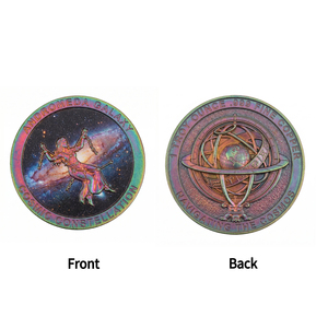 Moneda Conmemorativa de 1 oz de Cobre Fino .999, 40 mm, Redonda, Galaxia Andrómeda, Constelación Cósmica, Patina Arcoíris, Música, Mitología Griega - Product Image 2