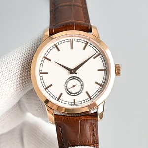 White Dial <b>Rose</b> Gold Case Mechanical Timepiece Men Small Second Function 2026 New Gents Dress Watch Brown Leather - Product Image 1