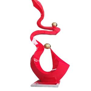 정원 추상 예술 금속 새 조각 작은 붉은 피닉스 동상 - Product Image 3