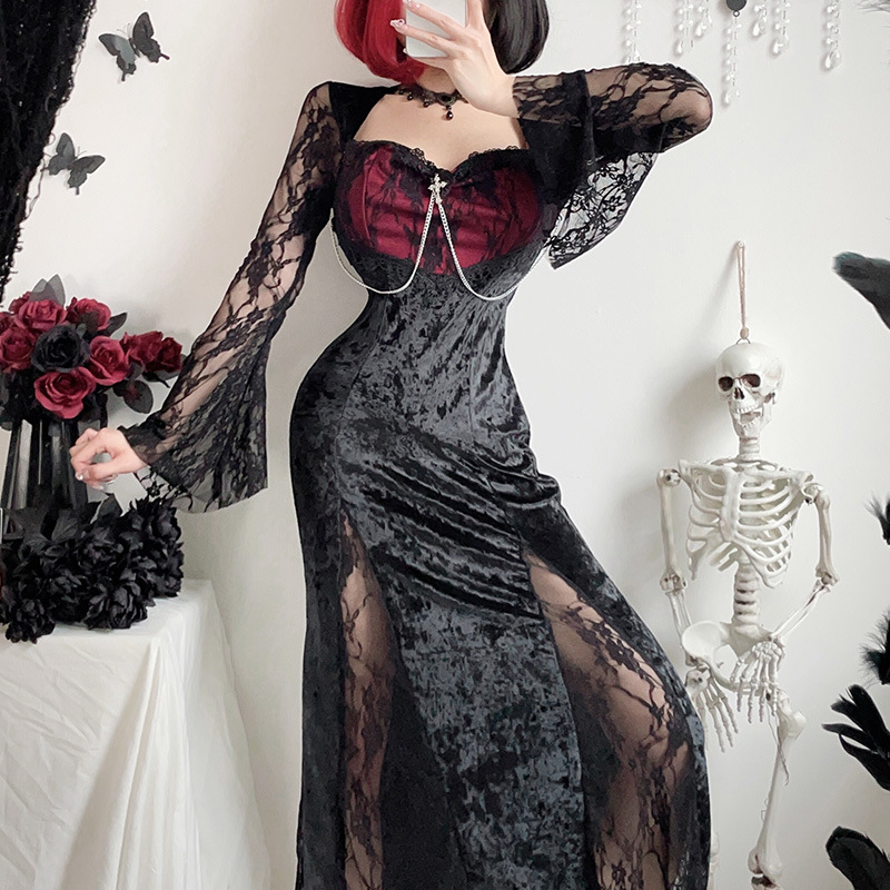 Halloween Costumes - Cosplay Anime Black Dress Witch