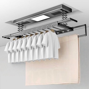 Fully automatic intelligent remote control lifting telescopic household thickened balcony indoor <b>electric</b> <b>drying</b> <b>rack</b> - Product Image 1