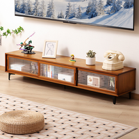Meuble TV en bois naturel 2026 pour salon : sur pied, compact, usage domestique, ensemble meuble TV et table basse avec rangement
