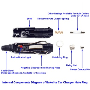 Cable de Alimentación con Conector Macho para Encendedor de Cigarrillos a Terminal de Anillo de 8mm, 1m, con Fusible de 15A e Indicador LED para Inversores de Vehículos de 12V/24V - Product Image 5