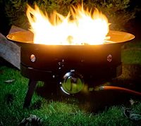 Brasero à gaz moderne avec pierres de lave, en acier inoxydable, portable, pour l'extérieur, avec couvercle, pour le camping et la grillade, 12 kW