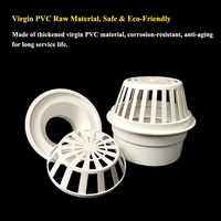 Accessoires de tuyauterie de drainage de toit en PVC en matière plastique durable, grille de drainage UPVC détachable anti-feuilles tombantes pour jours de pluie